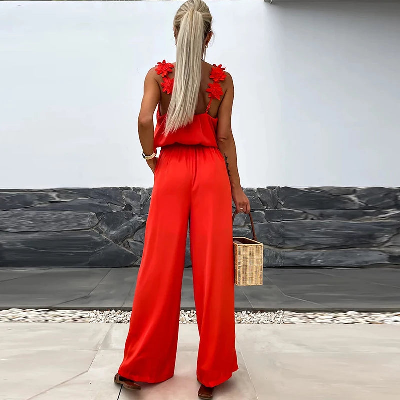 Casual Summer Loose Long Jumpsuit