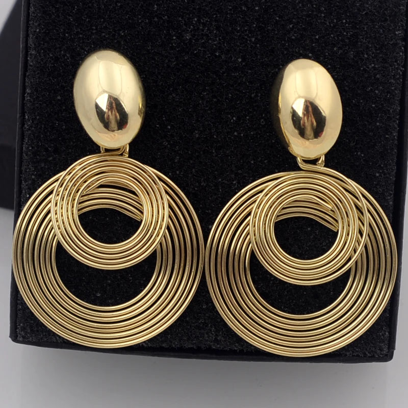 Trendy Big Round Statement Earrings