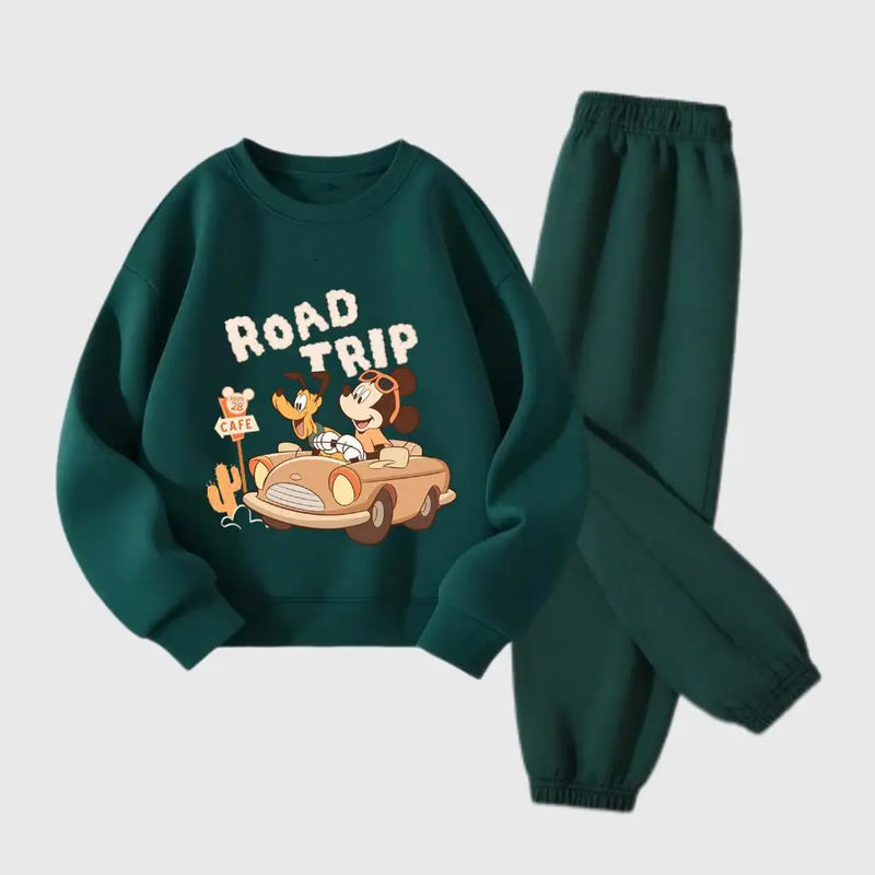 Boys Cartoon Long-sleeved Hoodies +Pants