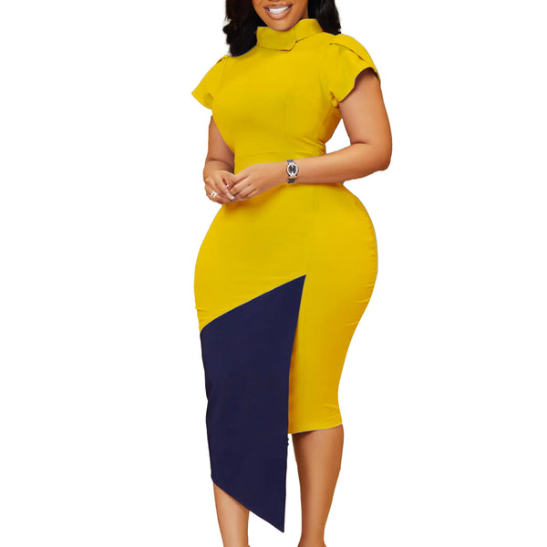 Short Sleeve Polyester Bodycon Dress