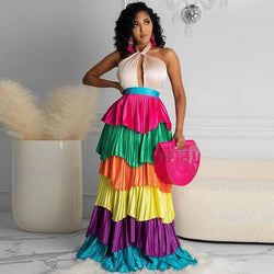 6 Colors Tiered Skirts Long Skirt