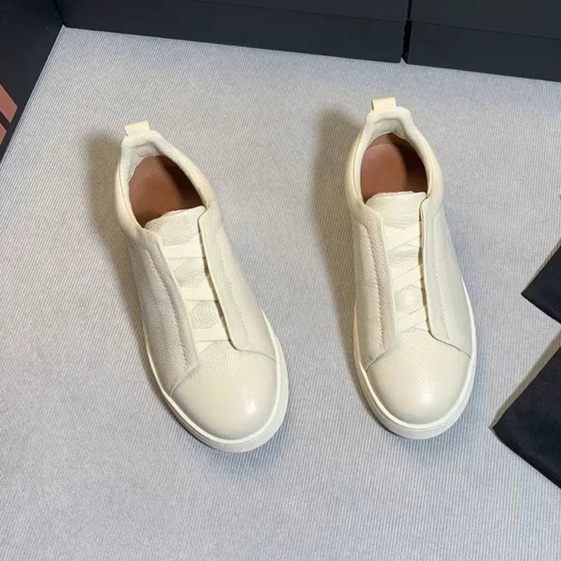 Top Layer Cow Leather Breathable Summer Shoes