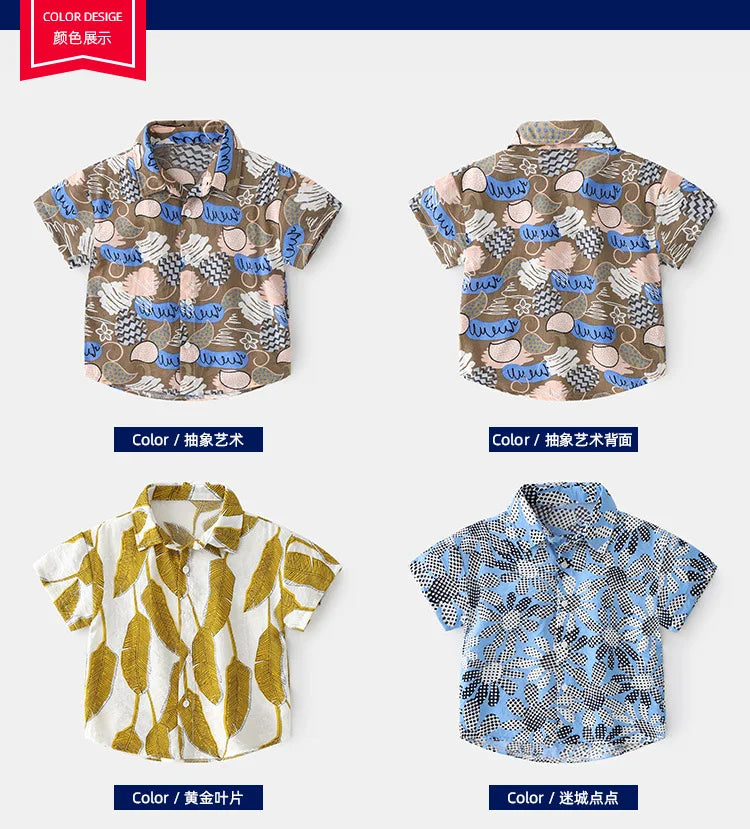Beach Boys Shirts Toddler Cotton Tops Hawaii Style