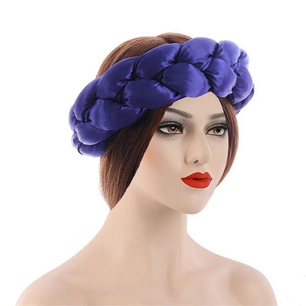 Exaggerated Satin Braid Headband for Women