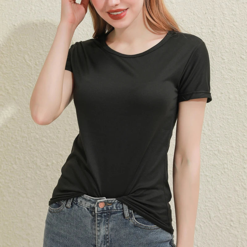 Cotton T-shirt V-Neck Short Sleeve