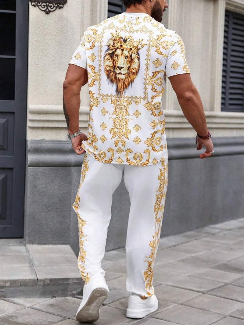 Summer Short Sleeve And Trousers Lion