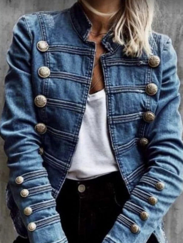 Vintage Denim Slim Fit Top Double-Breasted Jackets