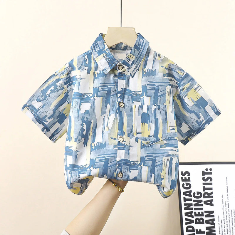Cotton Short sleeved Shirts Summer Boys