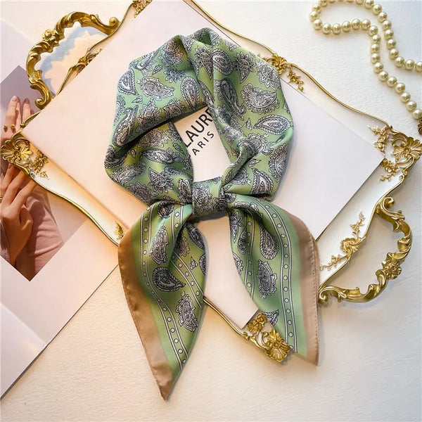 Satin Bandana Print Scarves