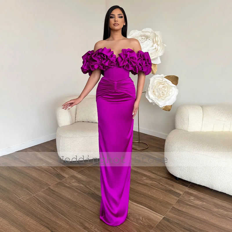 Elegant Off the Shoulder Sheath Long Backless Dress