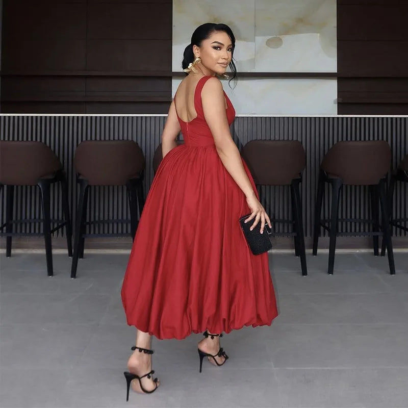 Elegant Wedding White Round Neck Bubble Dress