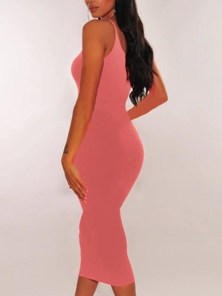 Sexy Wrap Chest Girdling Waist Long Bodycon Dress