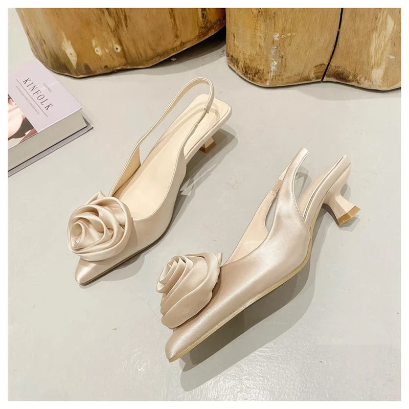 Brand Flower Slingbacks Sandals Shoes