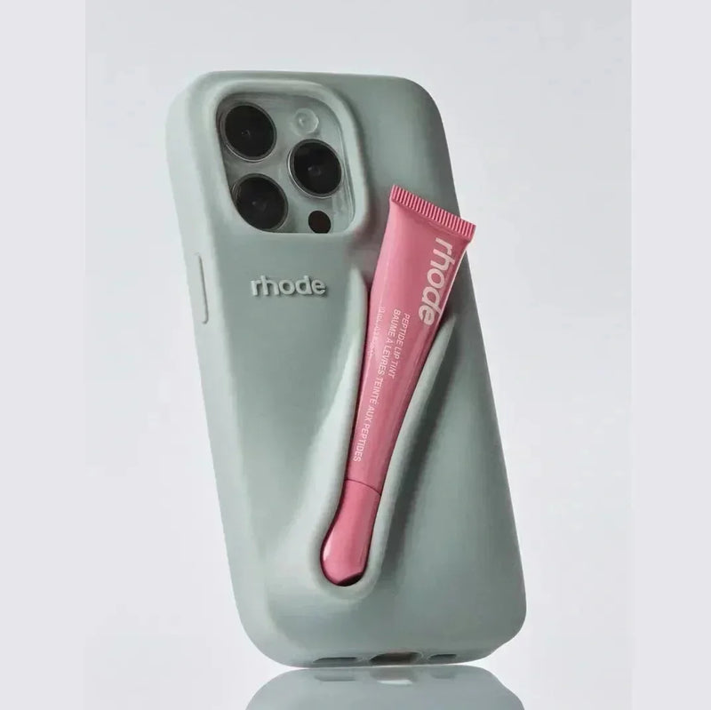 Ribbon Case for iPhone  11 14 13 12 15 16 Pro Max Plus Portable Lip Gloss Holder