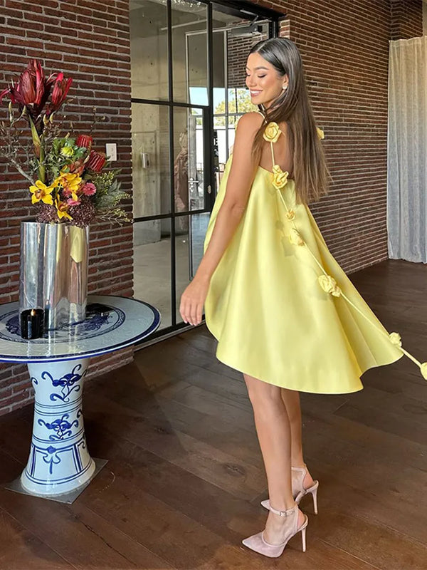 Elegant Loose Sleeveless Backless Mini Dress