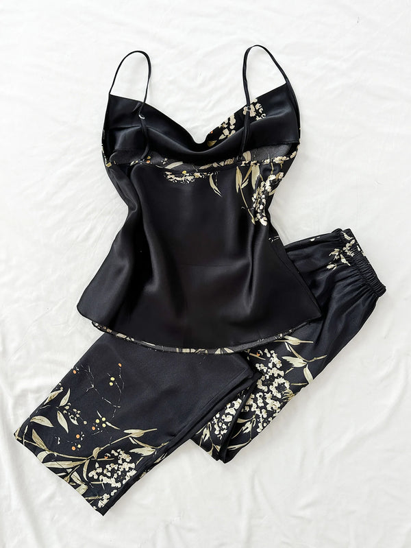 Small cherry print pajamas set