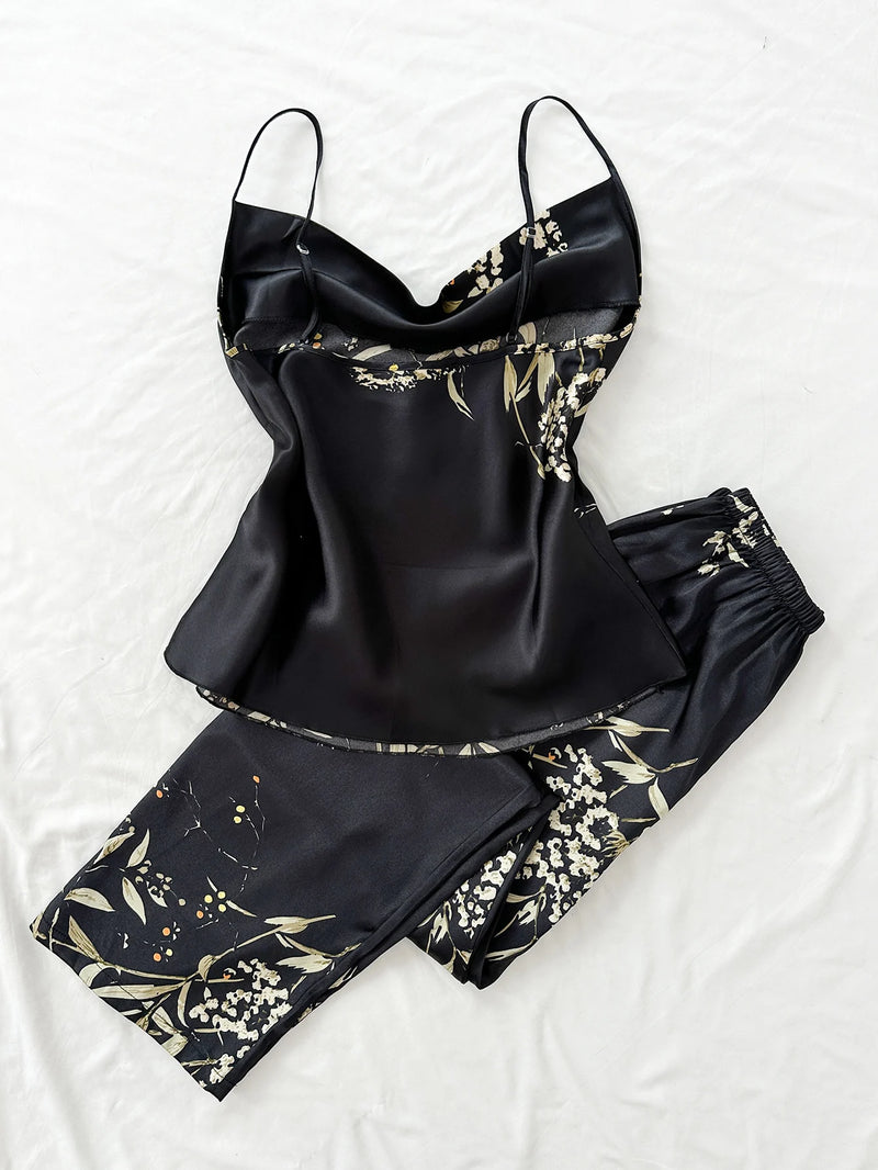 Small cherry print pajamas set