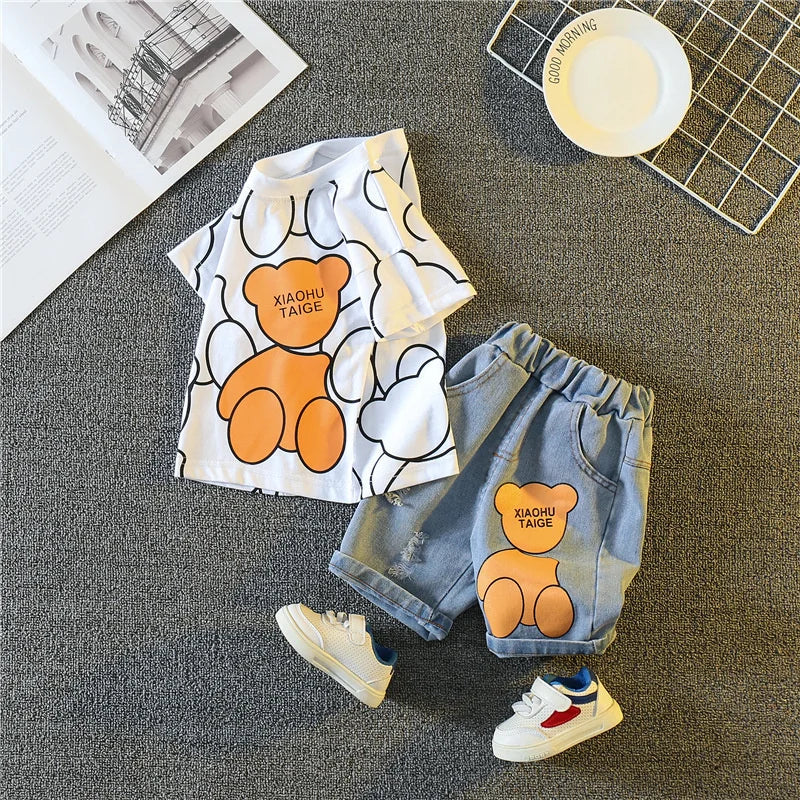 Cartoon T-Shirt Shorts 2Pcs/Sets Toddler Casual Tracksuits