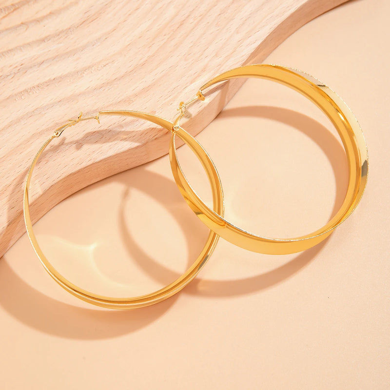 Big Hollow Out Round Hoop Earrings