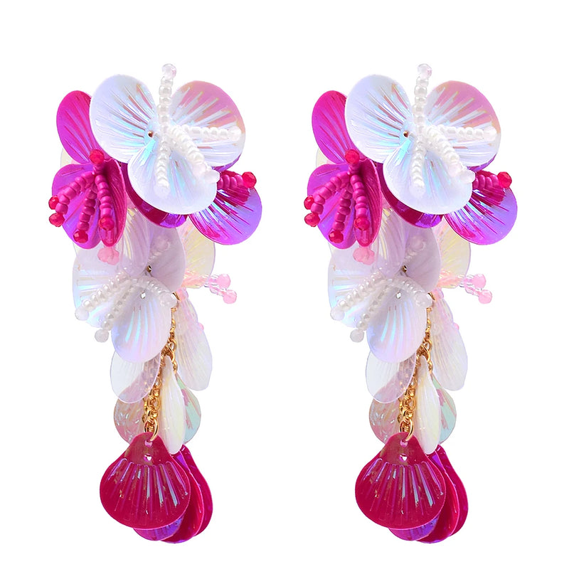Resin Flower Multicolored Designs Bohemian Handmade Dangle Earrings