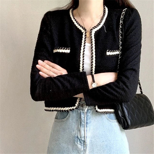 Chic Early Autumn Lace Trim Ort Coat