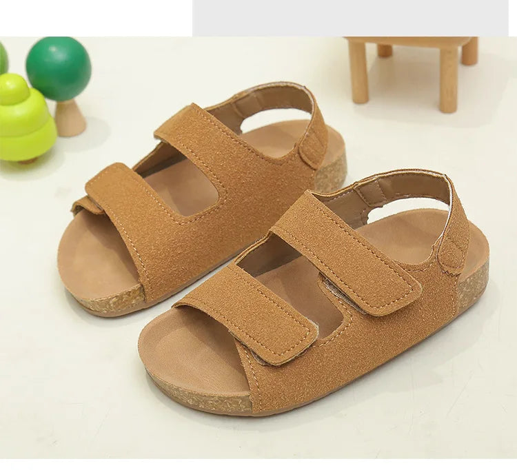 Suede Sandals with Arch Slip-On