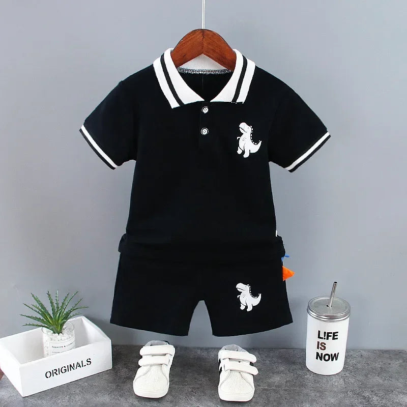 Summer Short Sleeve T Shirt and Shorts 2Pcs/Suit