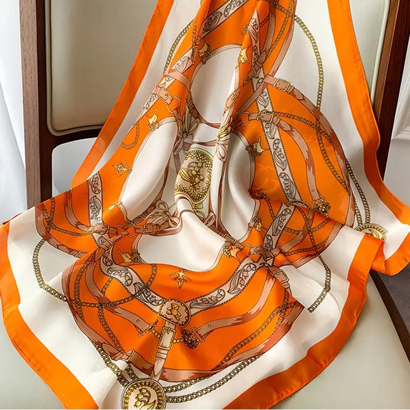 Satin Bandana Print Scarves