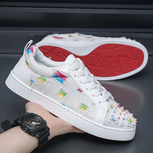 Casual Men Designer Rivet Punk Board Shoes