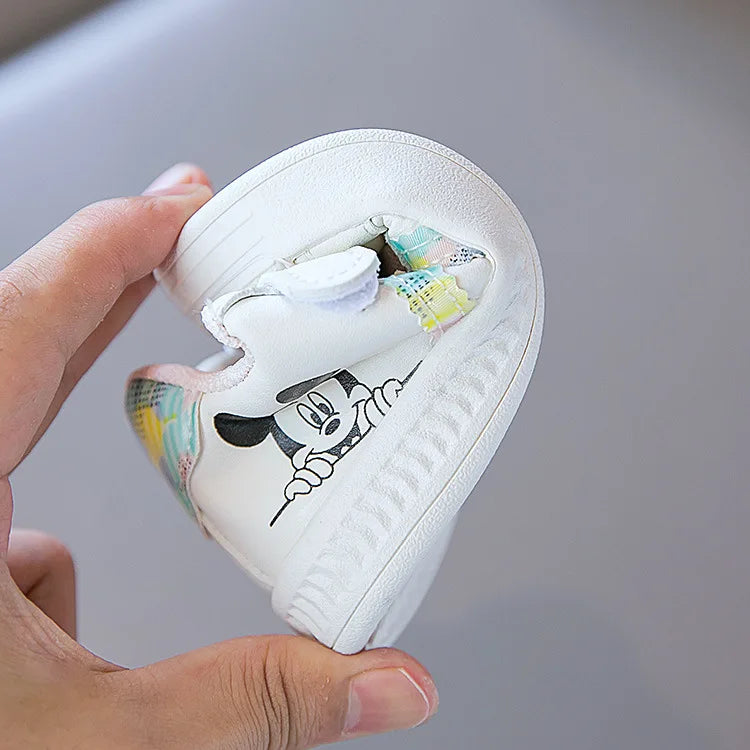 Disney White Casual Sneaker Mickey Mouse Kids Sports Shoes Toddler