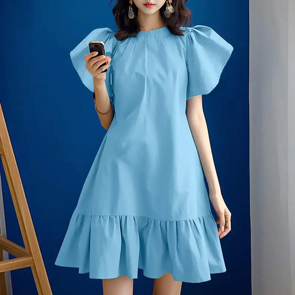 Vintage Ruffled Short Sleeve Sundress