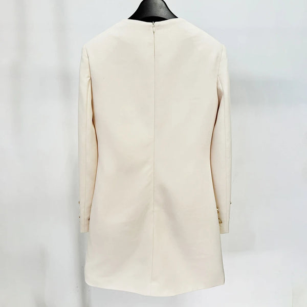 Round Neck Long Sleeve High Waist Loose Mini Dress