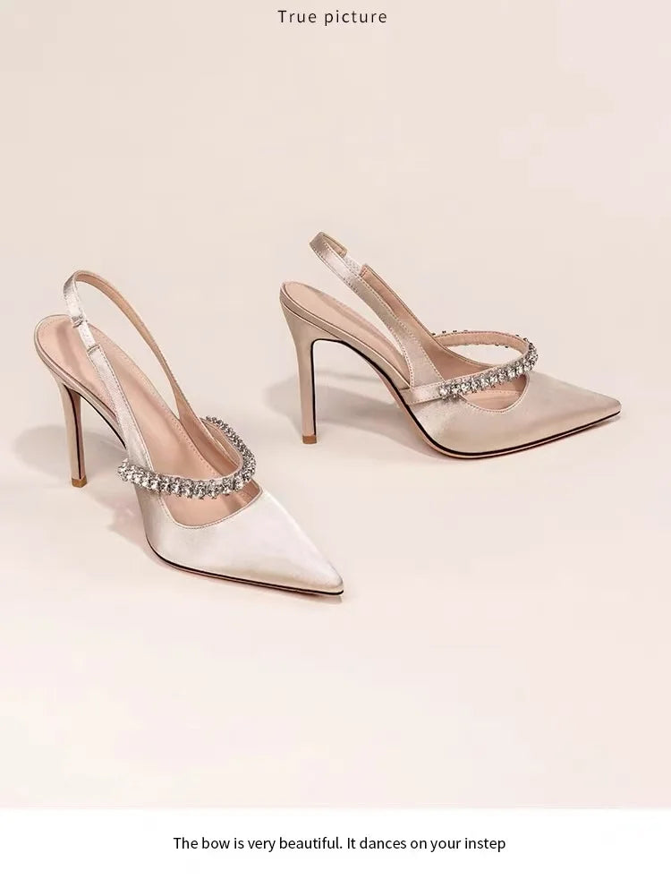 Slim Heeled Pointed High-heeled Shoes with A Headband