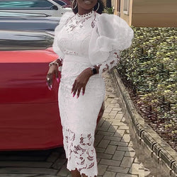 Summer Elegant Lace 3/4 Sleeve Long Dress