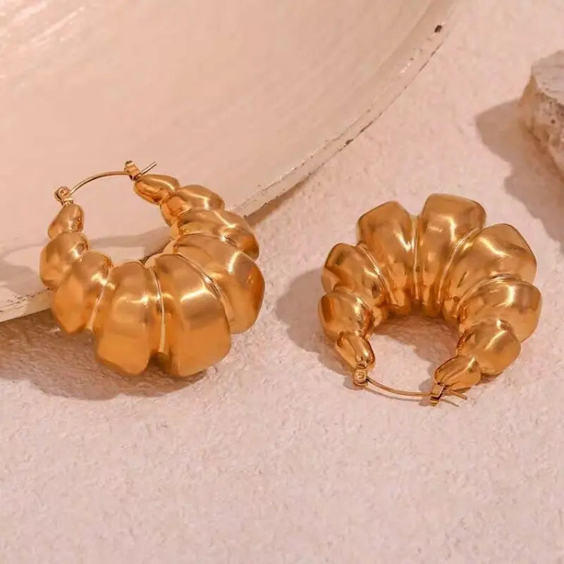 Punk Geometric Round Hoop Earrings