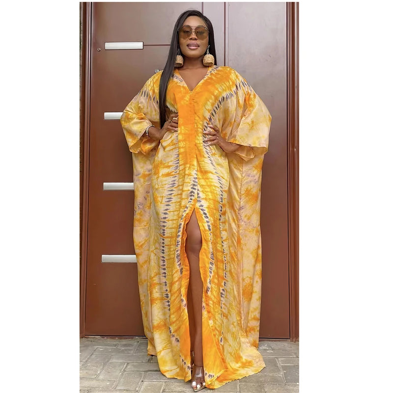 Ankara Dashiki Scarf Gown Caftan Dress