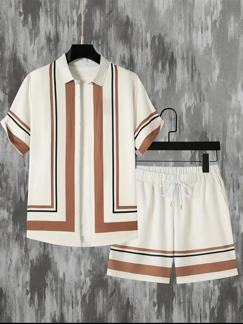 Summer Vintage Ethnic Striped 2 Pieces
