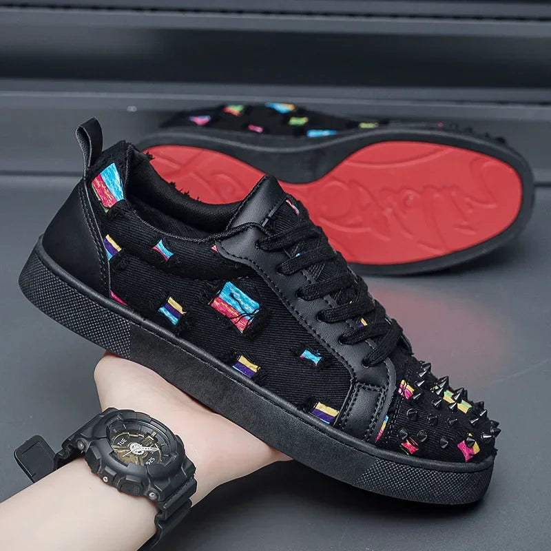 Casual Men Designer Rivet Punk Board Shoes