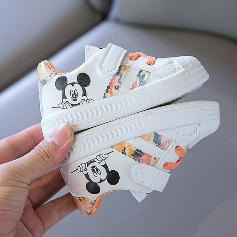 Disney White Casual Sneaker Mickey Mouse Kids Sports Shoes Toddler
