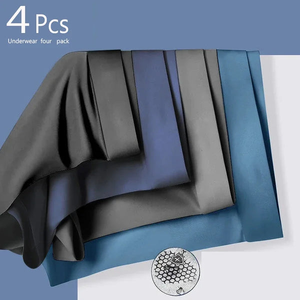 4Pcs/Lot Men Boxers Ice Silk