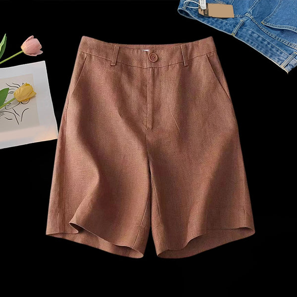 summer Cotton linen tall waist wide leg pants
