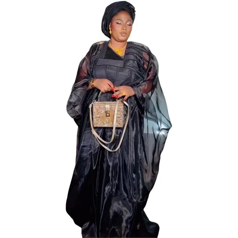 Black Abaya Embroidery With Scarf