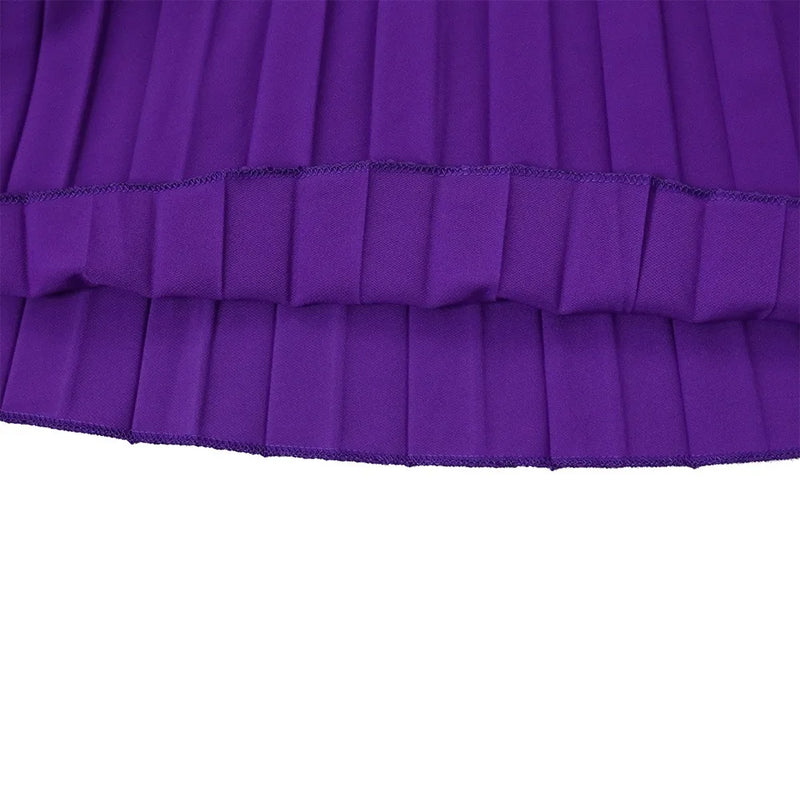 Elegant Pleated Skirts High Waisted Belt