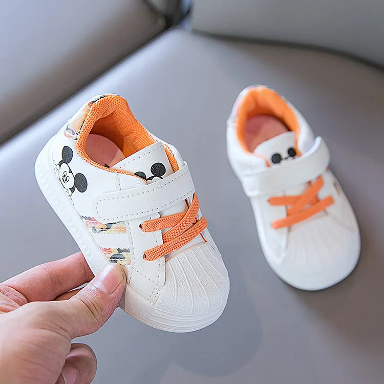 Disney White Casual Sneaker Mickey Mouse Kids Sports Shoes Toddler