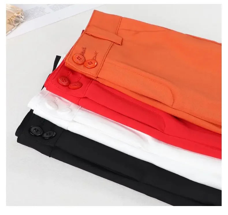 Summer Thin Four-point Slim High Waist A-line Casual Wide-leg Short