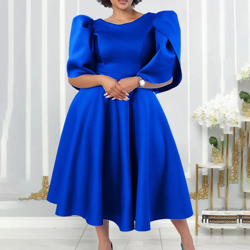 Round Neck Elegant Cocktail Dress
