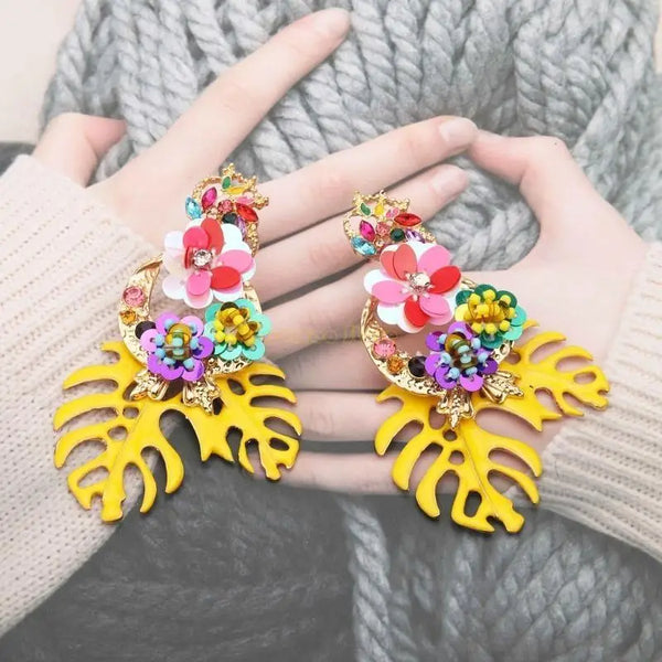Sequin Floral for Turtle Leaf Earrings