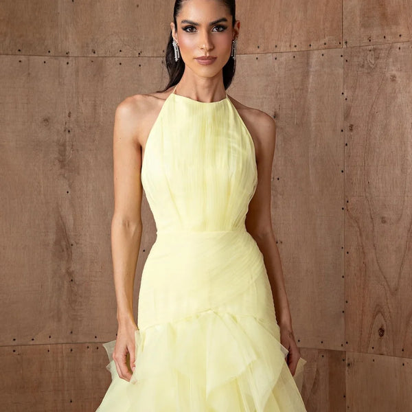 CAMINA Elegant Halter Neck A-line Dress