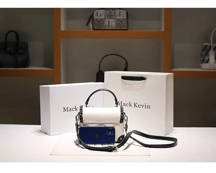 Square High Quality Leather Crossbody Bag