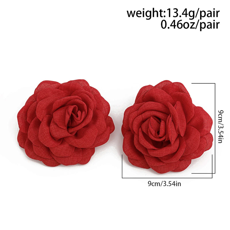 Bohemia Big Rose Flower Earrings